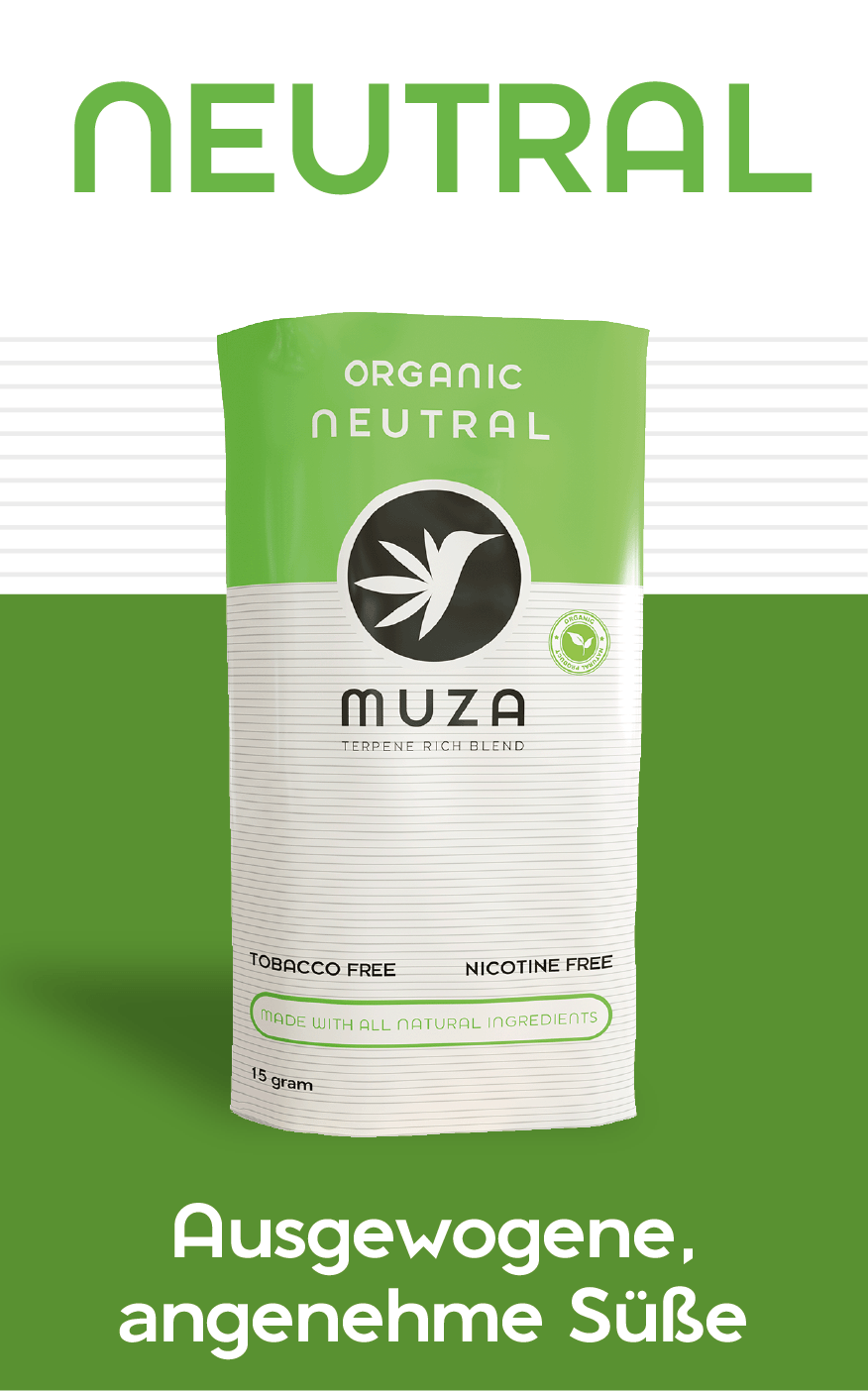 MUZA NEUTRAL Tabakersatz, nikotinfrei, Kräutermischung 20g - Bud Brothers